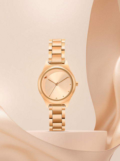 Fastrack Quartz Analog With Rose Gold Dial Watch For Women - Nt6268wm04