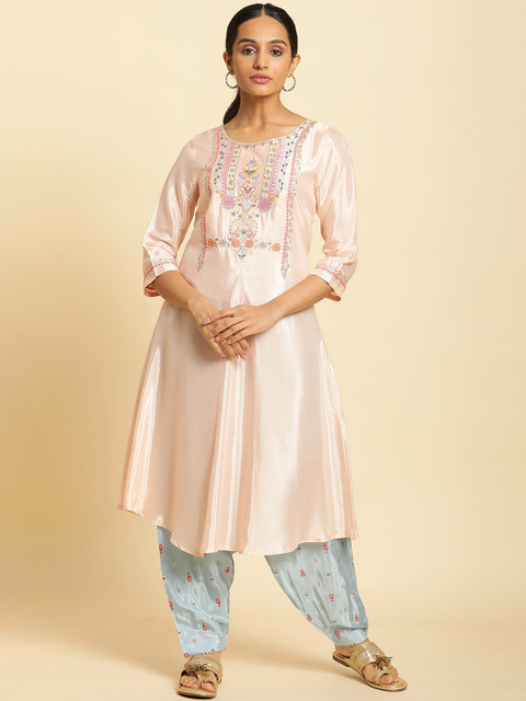 W Floral Printed Loose-Fit Salwar - Image 5