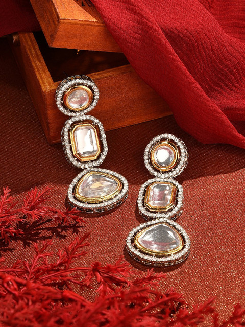 Zaveri Pearls Contemporary Drop Earrings