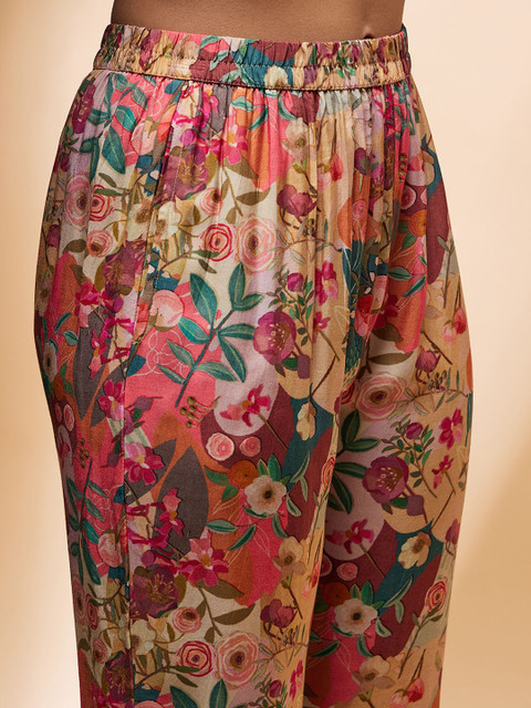 all about you Floral Printed Shirt Collar Top & Trouser - Image 3