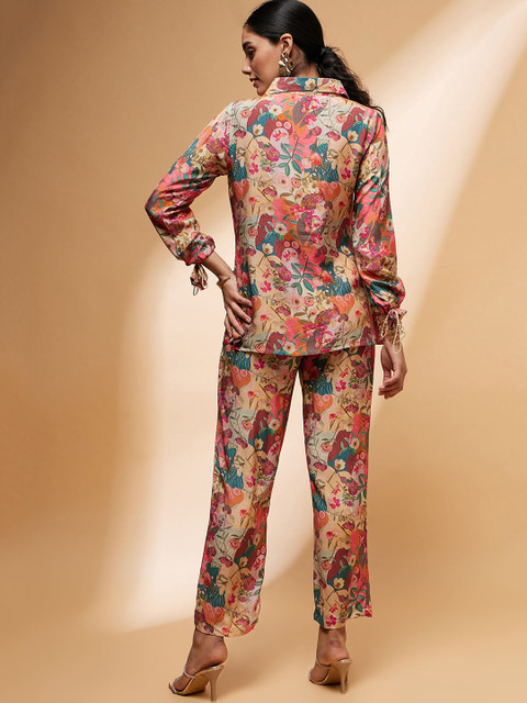 all about you Floral Printed Shirt Collar Top & Trouser - Image 5
