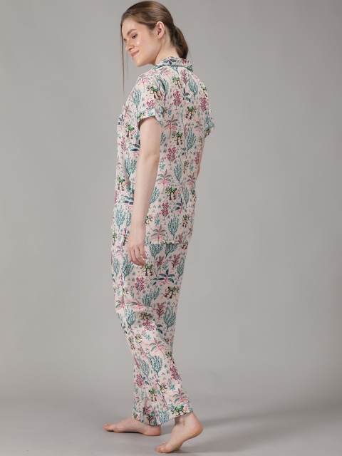 House of Comfort Women Tropical Printed Night suit - Image 6