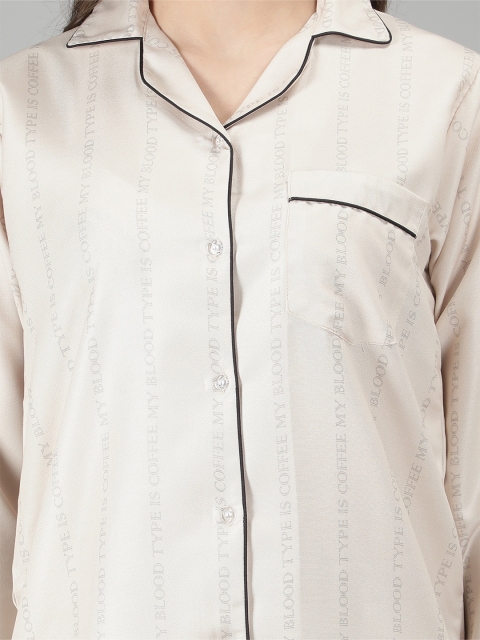 House of Comfort Striped Lapel Collar Night suit - Image 5