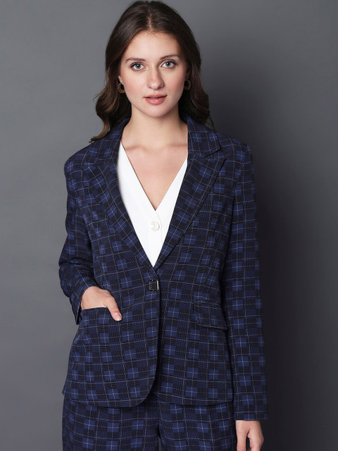 Vero Moda Checked Single-Breasted Formal Blazer