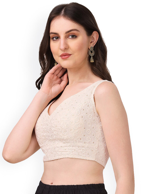 Oomph! Embroidered Pure Cotton Saree Blouse - Image 2