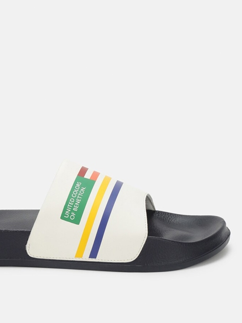 United Colors of Benetton Men Striped Sliders - Image 6