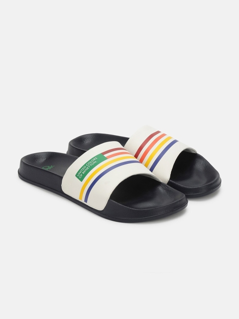 United Colors of Benetton Men Striped Sliders - Image 2
