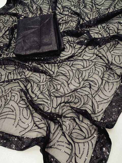 Mitera Embellished Sequinned Saree - Image 3