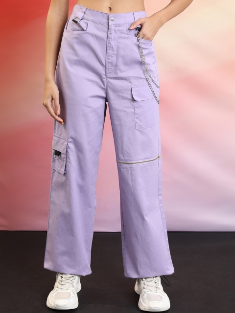 Tokyo Talkies Women High-Rise Cargos Trousers