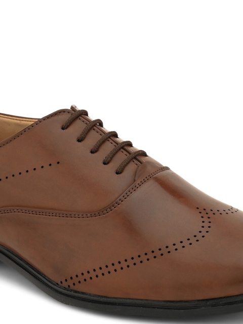 Provogue Men Textured Leather Formal Oxfords - Image 6