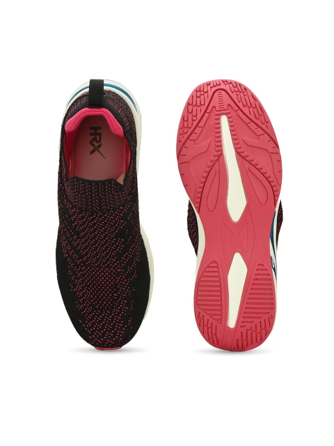 HRX by Hrithik Roshan Women Black & Fuchsia Slip-On Walking Shoes - Image 5