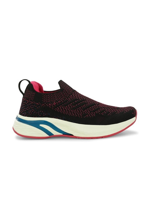 HRX by Hrithik Roshan Women Black & Fuchsia Slip-On Walking Shoes - Image 4