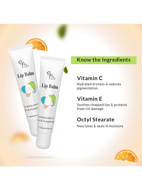 FIXDERMA Lip Balm With Vitamin C & E For Dark Dry & Chapped Lips 15ml - Image 5