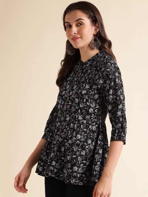 Fabclub Floral Printed A Line Kurti - Image 3