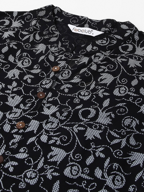 Fabclub Floral Printed A Line Kurti - Image 7