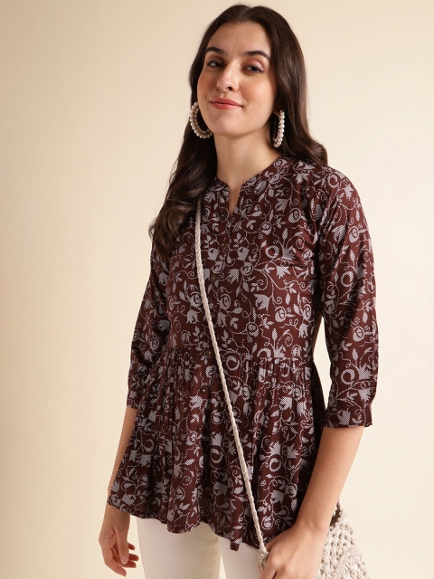 Fabclub Floral Printed A Line Kurti - Image 6