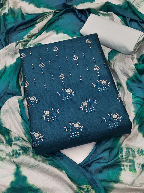 KALINI Floral Embroidered Unstitched Dress Material