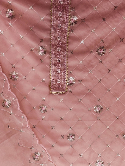 KALINI Embroidered Gotta Patti Silk Georgette Unstitched Dress Material - Image 5