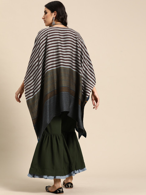 Sangria Women Printed Flared Sleeves Jacquard Kaftan Kurta - Image 5