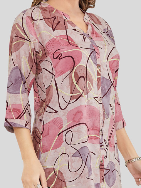 Saree Swarg Abstract Printed Straight Kurti - Image 2