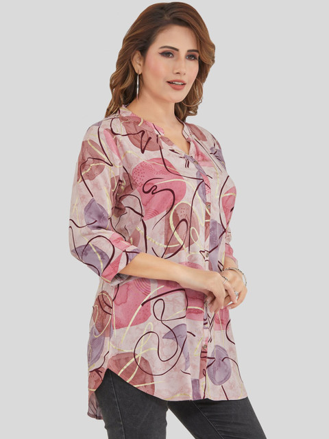 Saree Swarg Abstract Printed Straight Kurti - Image 3