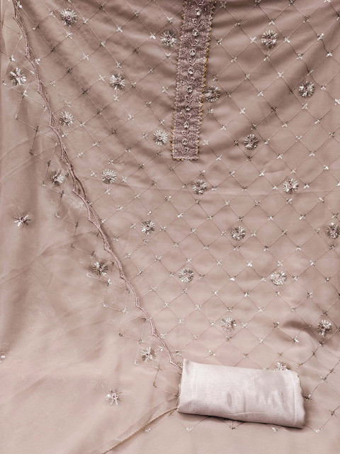 SHADOW & SAINING Floral Embroidered Sequinned Unstitched Dress Material - Image 3