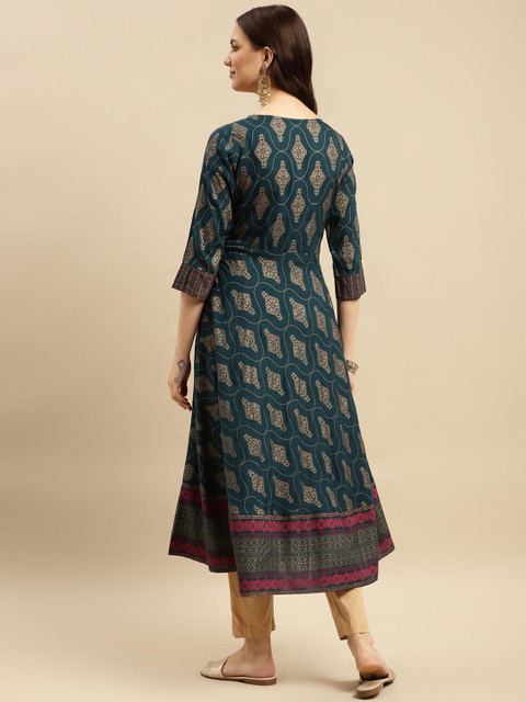 Rangita Ethnic Motifs Printed Mirror Work Anarkali Kurta - Image 4