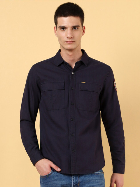 Wrangler Spread Collar Opaque Cotton Casual Shirt - Image 2