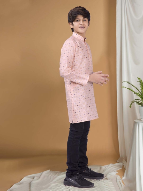 SHIWAM ETHNIX Boys Floral Printed Straight Kurta - Image 2