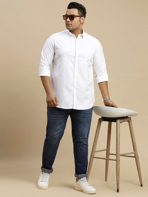 Sztori Plus Size Classic Spread Collar Long Sleeve Cotton Casual Shirt - Image 5