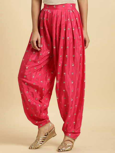 W Floral Printed Gathered Loose Fit Salwar - Image 3