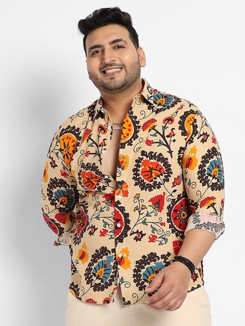 Instafab Plus Classic Ethnic Motifs Printed Spread Collar Casual Shirt - Image 2