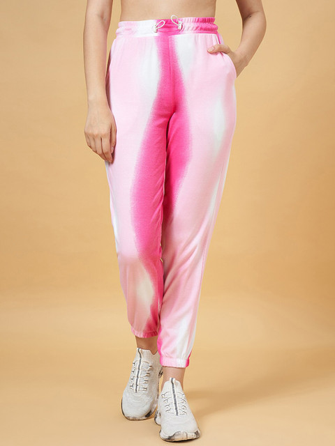 Ajile by Pantaloons Women Tie & Dye Mid-Rise Cotton Joggers