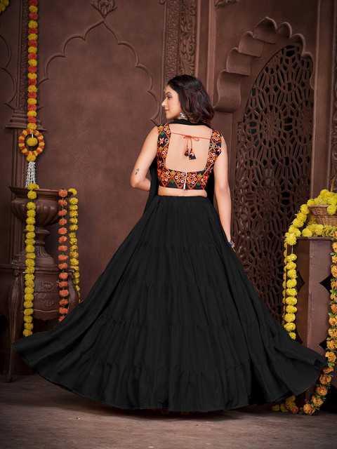 KALINI Embroidered Semi-Stitched Lehenga & Unstitched Blouse With Dupatta - Image 4