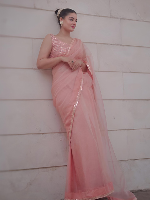 Anouk Sequinned Organza Saree - Image 2