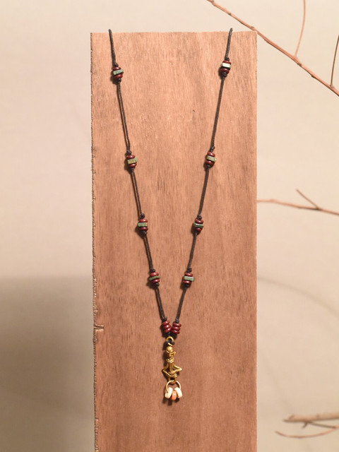 AAKRITI ART CREATIONS Unisex Brass-Plated Beaded Necklace