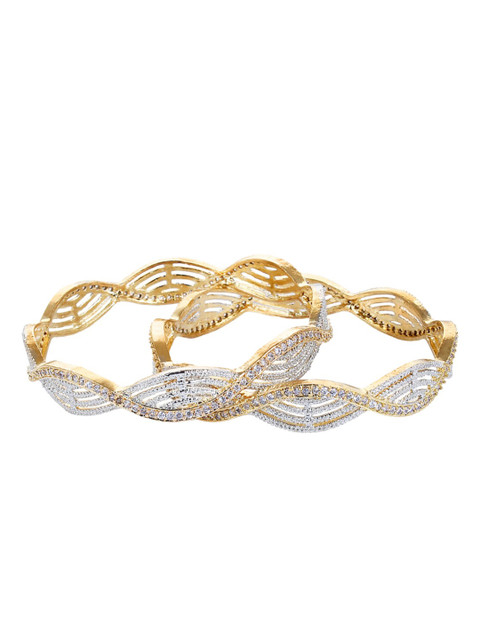 Anouk Set Of 2 Gold-Plated Stone-Studded Bangles - Image 2