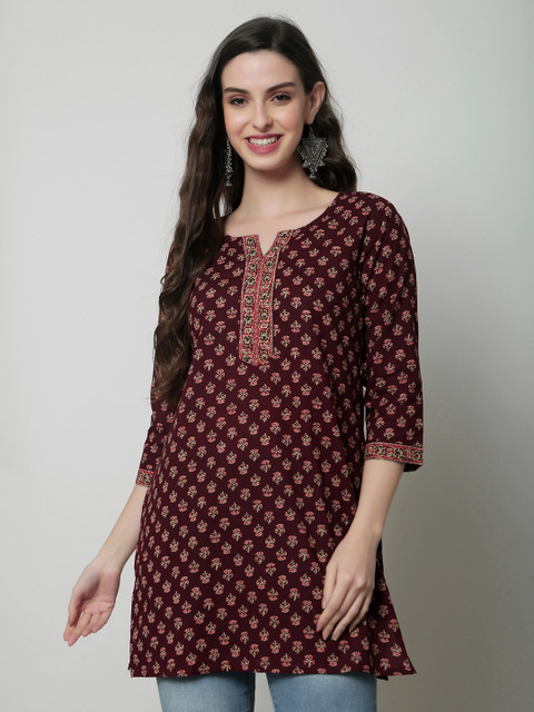KALINI Floral Printed Pure Cotton Kurti