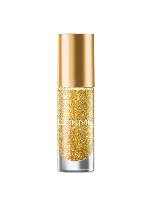Lakme Primer+Gloss Glitterati Collection Shine Nail Polish For High Glam 6ml - Dusty Gold