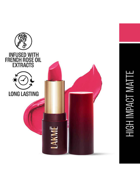 Lakme Forever Matte Long Lasting Lipstick With French Rose Oil Ext 4.5g - Pink Charm CP14