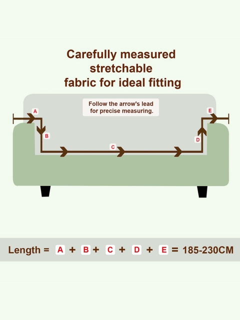 Cortina Beige Self-Design Stretchable 3-Seater Sofa Cover - Image 6