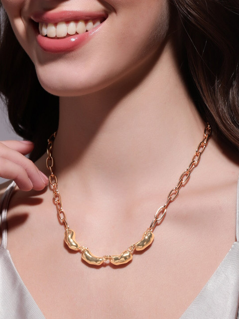 Rubans Voguish Gold Plated Statement Necklace