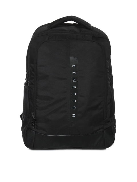 United Colors of Benetton Unisex Black Solid Backpack Image