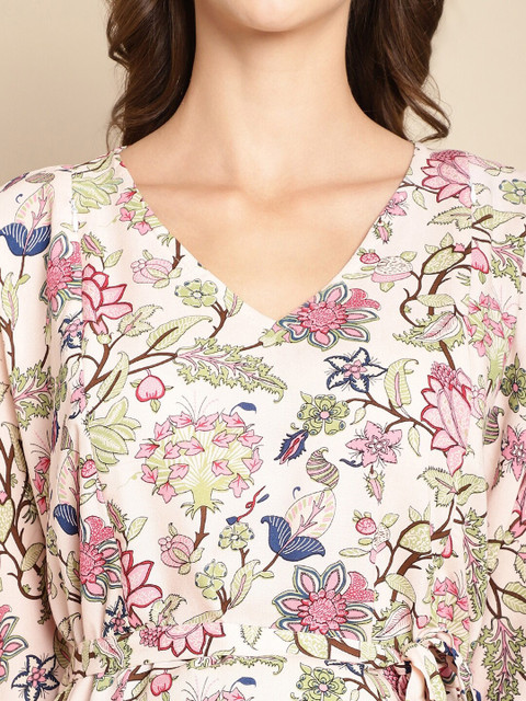 Secret Wish Ethnic Motifs Printed Maternity Kaftan Nightdress - Image 2