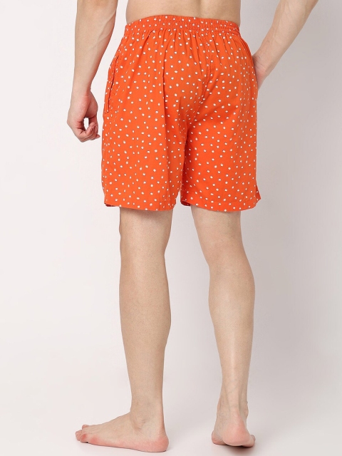 UnderJeans by Spykar Men Printed Mid-Rise Regular Fit Lounge Shorts - Image 4