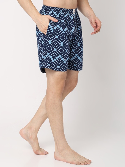 UnderJeans by Spykar Men Printed Mid-Rise Regular Fit Lounge Shorts - Image 2