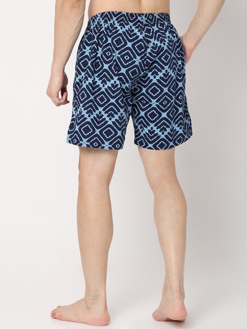 UnderJeans by Spykar Men Printed Mid-Rise Regular Fit Lounge Shorts - Image 4
