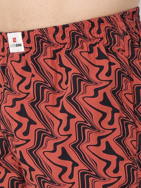 UnderJeans by Spykar Men Printed Mid-Rise Regular Fit Lounge Shorts - Image 6