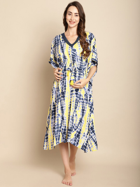Secret Wish Printed Maternity Kaftan Nightdress