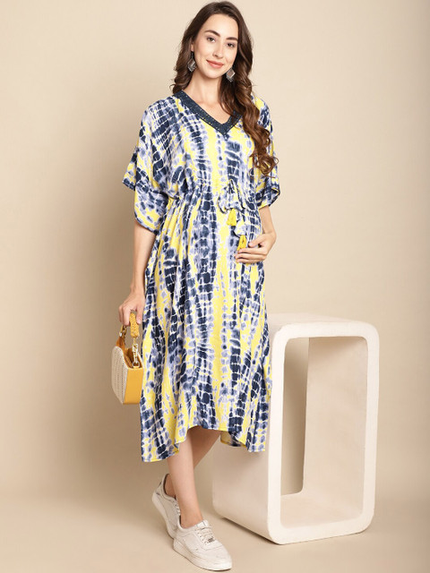 Secret Wish Printed Maternity Kaftan Nightdress - Image 5